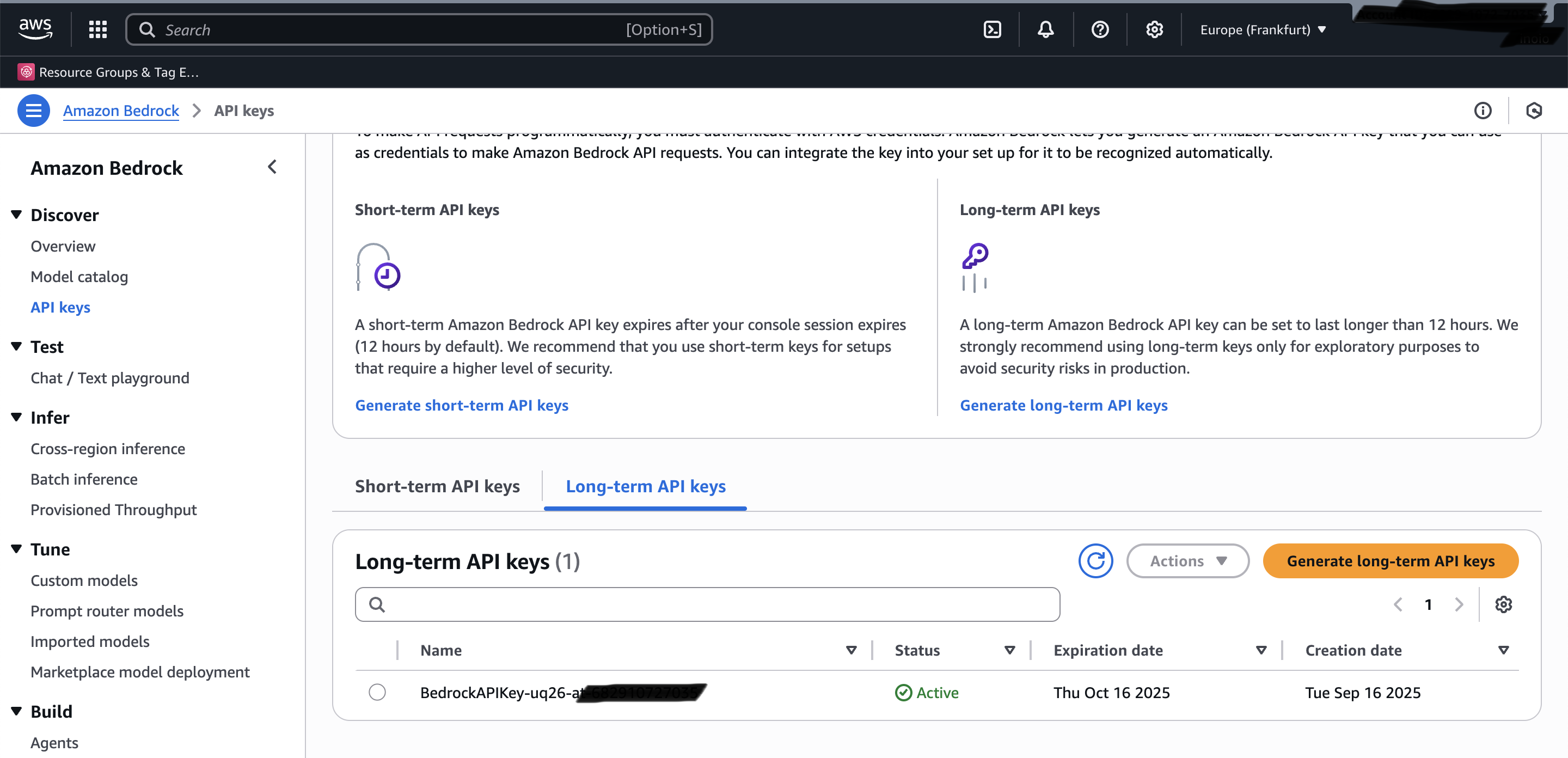 AWS Bedrock API Keys