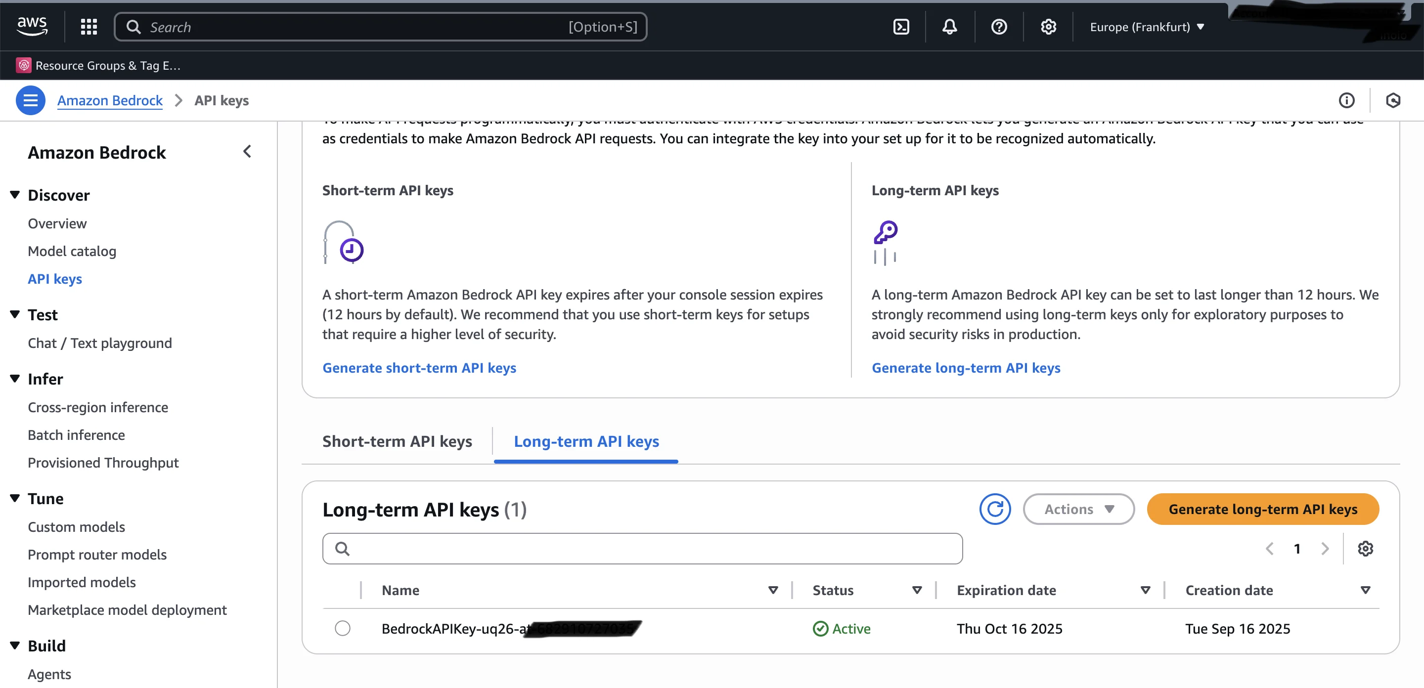 AWS Bedrock API Keys